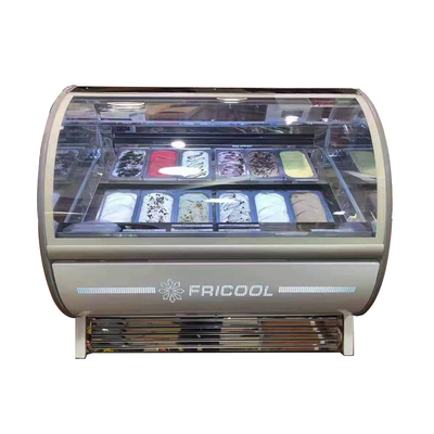 Congelador pequeno refrigerado comercial da exposição 500L para o gelado 7,5 ampères