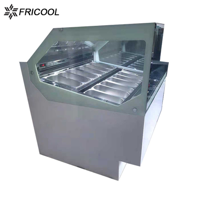 Congelador vertical 450L del helado de la puerta de cristal refrigerante R290